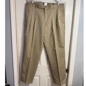 Outdoors Mens 40x32 Khaki Pleated Relaxed Fit Chino Pants NWT Vintage Tan